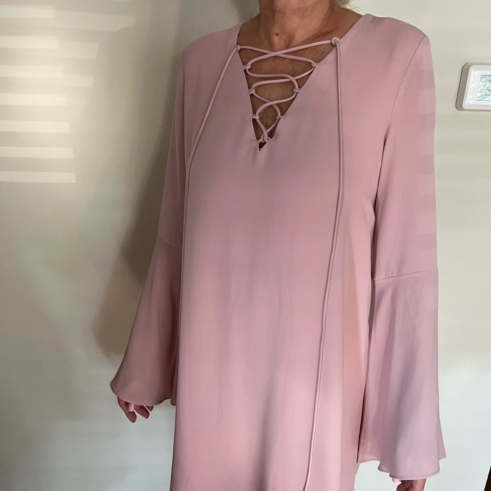 Soprano Blush Lace-Up Mini Dress - Picture 2 of 3